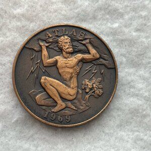 1978 Krewe of ATLAS Classics Literature Antique Bronze Mardi Gras Doubloon BKA